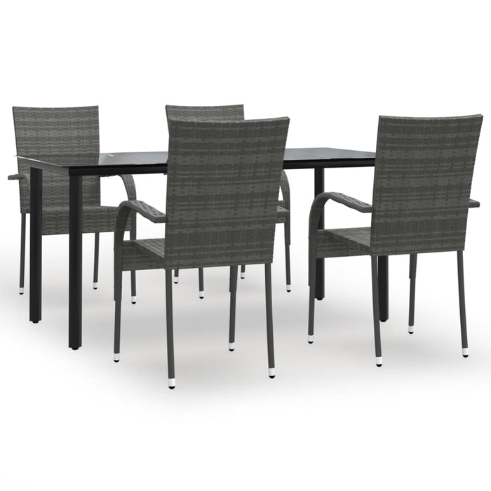 Set mobilier de grădină, 5 piese, gri, poliratan - WALTI WALTI