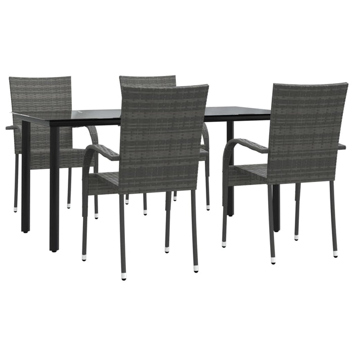Set mobilier de grădină, 5 piese, gri, poliratan - WALTI WALTI