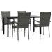 Set mobilier de grădină, 5 piese, gri, poliratan - WALTI WALTI