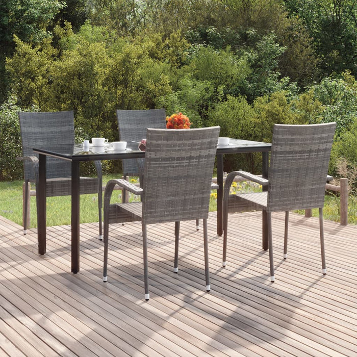 Set mobilier de grădină, 5 piese, gri, poliratan - WALTI WALTI