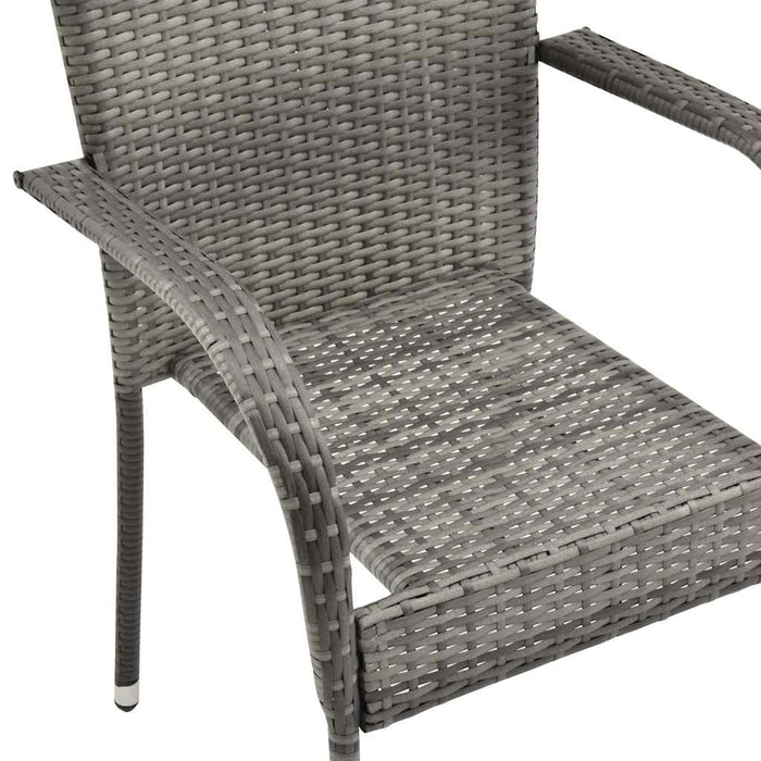 Set mobilier de grădină, 7 piese, gri, poliratan WALTI
