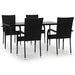 Set mobilier de grădină, 5 piese, negru, poliratan - WALTI WALTI