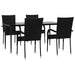 Set mobilier de grădină, 5 piese, negru, poliratan - WALTI WALTI