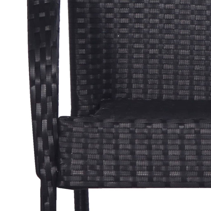 Set mobilier de grădină, 7 piese, negru, poliratan WALTI