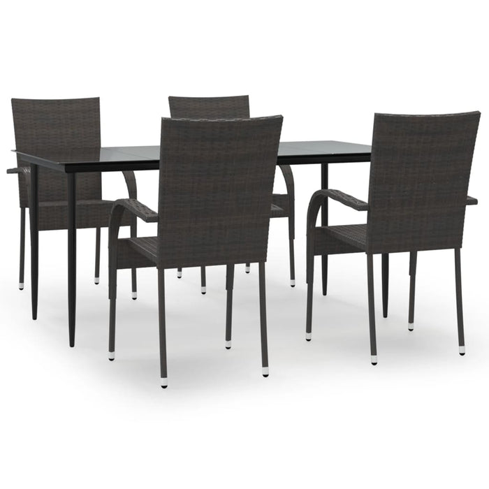 Set mobilier de grădină, 5 piese, maro, poliratan - WALTI WALTI