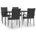 Set mobilier de grădină, 5 piese, maro, poliratan - WALTI WALTI