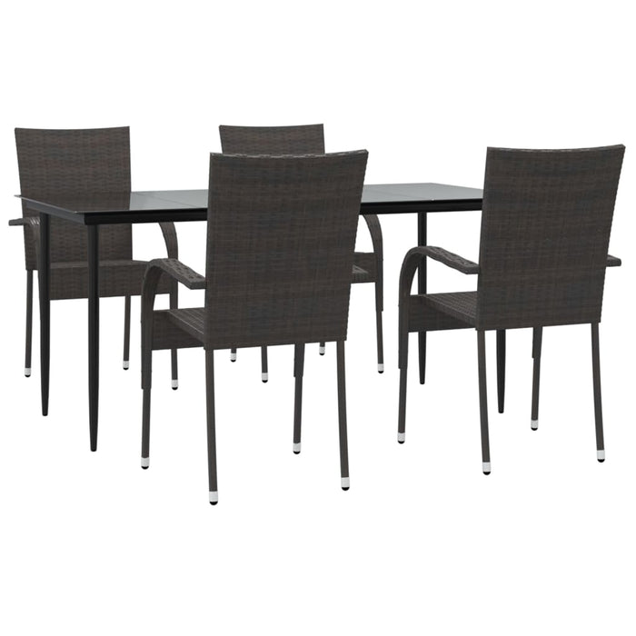 Set mobilier de grădină, 5 piese, maro, poliratan - WALTI WALTI
