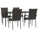 Set mobilier de grădină, 5 piese, maro, poliratan - WALTI WALTI