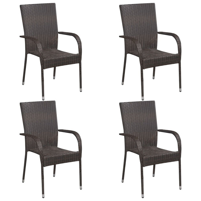 Set mobilier de grădină, 5 piese, maro, poliratan - WALTI WALTI