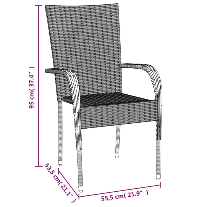 Set mobilier de grădină, 5 piese, maro, poliratan - WALTI WALTI