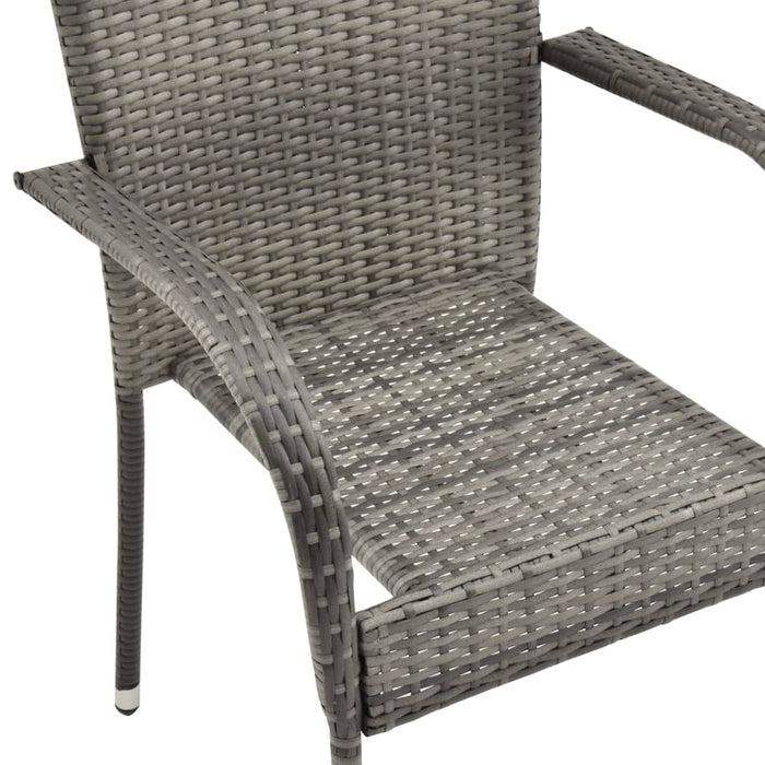 Set mobilier de grădină, 7 piese, gri, poliratan WALTI