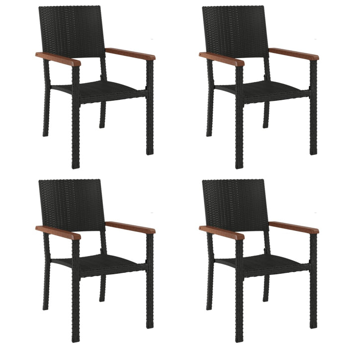 Set mobilier de grădină, 5 piese, negru, poliratan WALTI