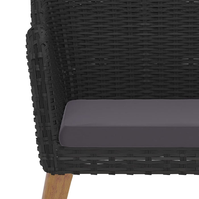 Set de masă pentru grădină, 7 piese, cu perne, negru - WALTI WALTI