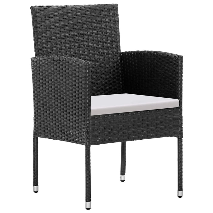Set mobilier de grădină cu perne, 5 piese, negru, poliratan WALTI