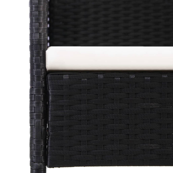 Set mobilier de grădină cu perne, 5 piese, negru, poliratan WALTI
