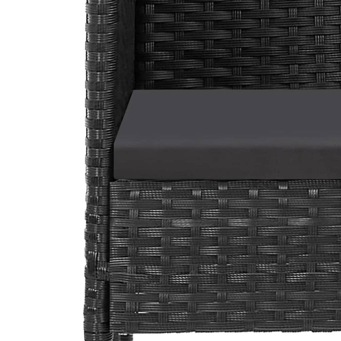 Set mobilier de grădină cu perne, 5 piese, negru, poliratan WALTI