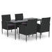 Set mobilier de grădină cu perne, 5 piese, negru, poliratan - WALTI WALTI