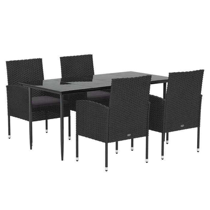 Set mobilier de grădină cu perne, 5 piese, negru, poliratan - WALTI WALTI