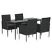 Set mobilier de grădină cu perne, 5 piese, negru, poliratan - WALTI WALTI