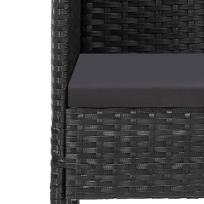 Set mobilier de grădină cu perne, 5 piese, negru, poliratan - WALTI WALTI