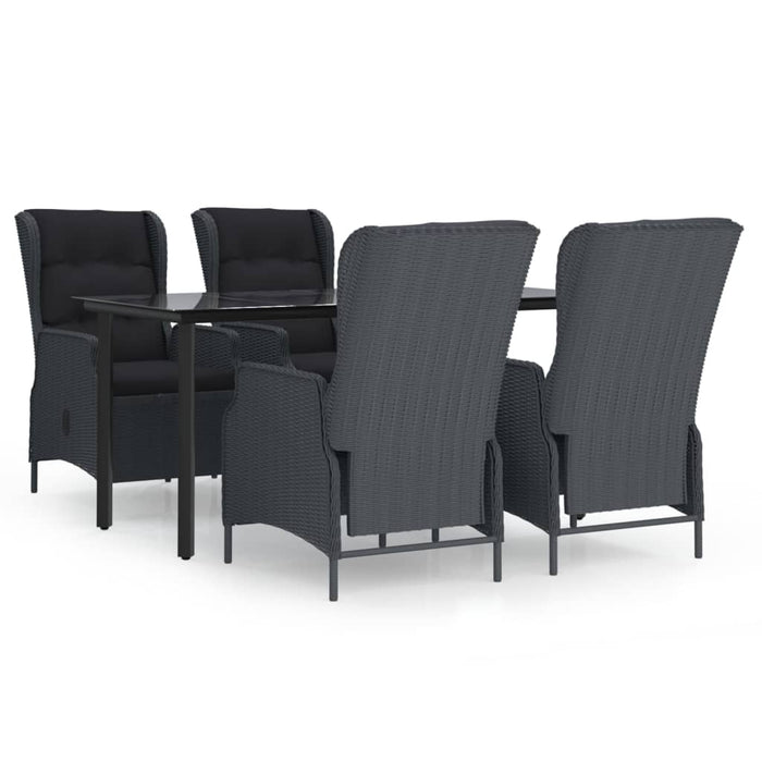 Set mobilier de grădină, 5 piese, gri închis, poliratan - WALTI WALTI