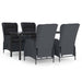 Set mobilier de grădină, 5 piese, gri închis, poliratan - WALTI WALTI