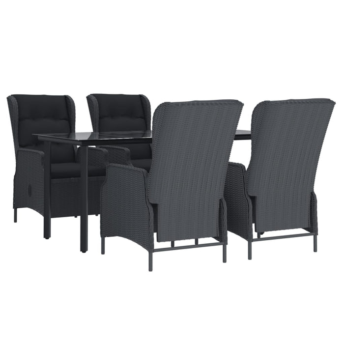 Set mobilier de grădină, 5 piese, gri închis, poliratan - WALTI WALTI