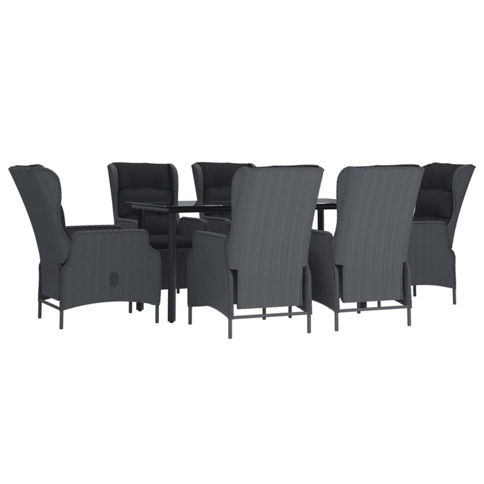 Set mobilier de grădină, 7 piese, gri închis, poliratan - WALTI WALTI