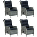 Set mobilier de grădină, 5 piese, gri deschis, poliratan - WALTI WALTI