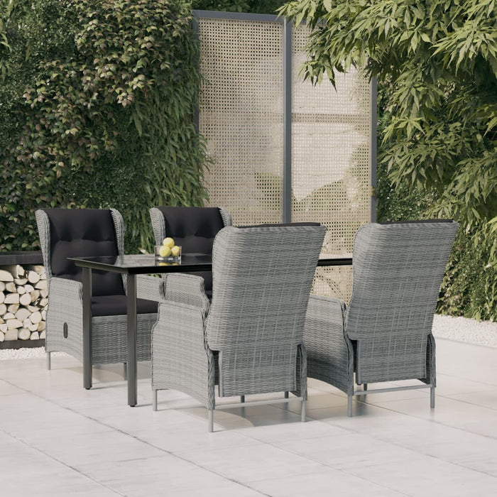 Set mobilier de grădină, 5 piese, gri deschis, poliratan - WALTI WALTI