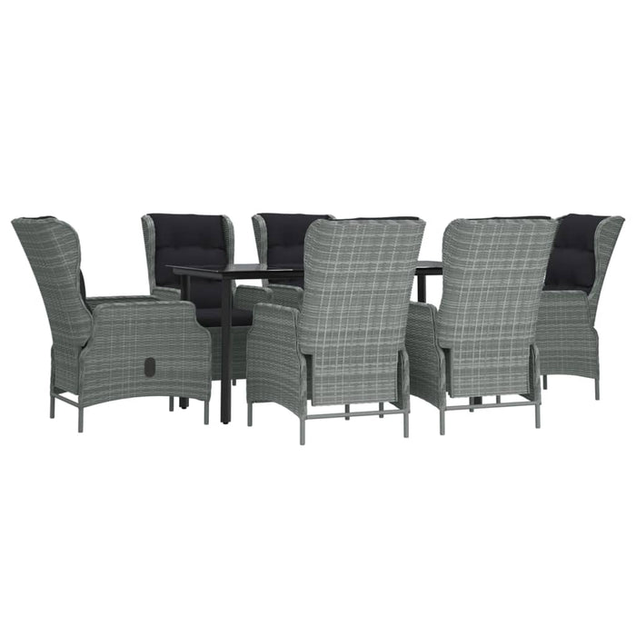 Set mobilier de grădină, 7 piese, gri deschis, poliratan - WALTI WALTI