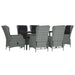 Set mobilier de grădină, 7 piese, gri deschis, poliratan - WALTI WALTI