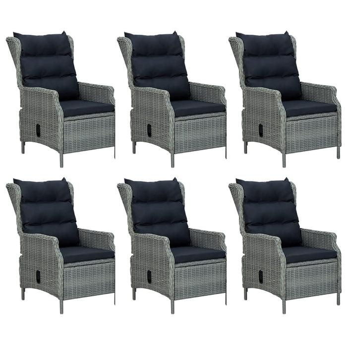 Set mobilier de grădină, 7 piese, gri deschis, poliratan - WALTI WALTI