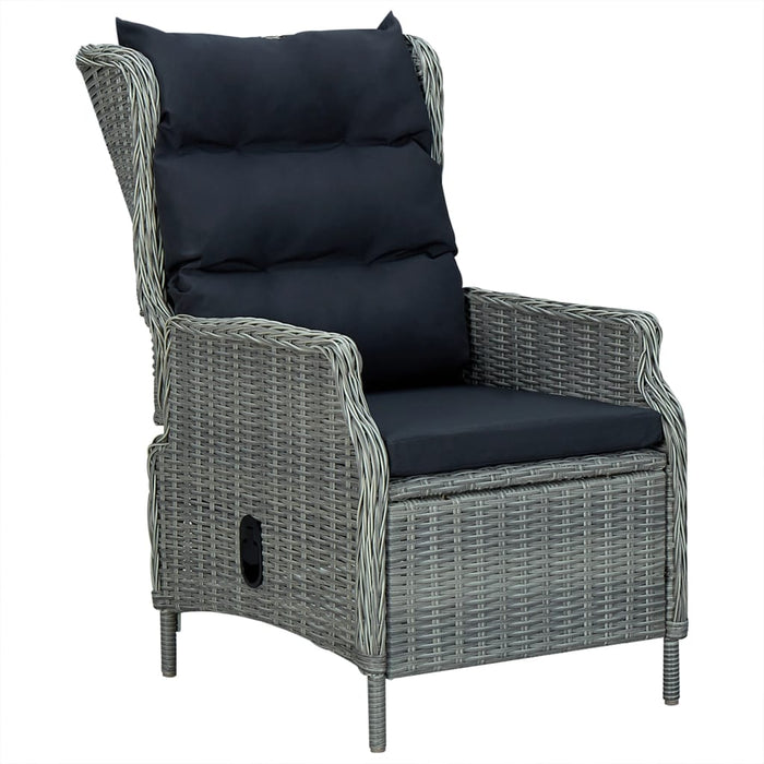 Set mobilier de grădină, 7 piese, gri deschis, poliratan - WALTI WALTI