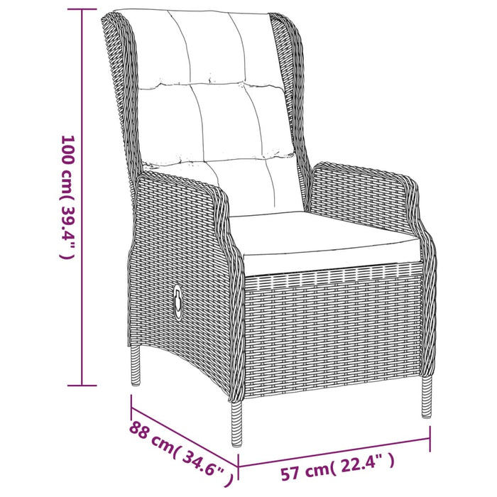 Set mobilier de grădină, 7 piese, gri deschis, poliratan - WALTI WALTI