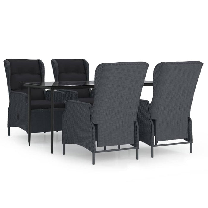 Set mobilier de grădină, 5 piese, gri închis, poliratan - WALTI WALTI
