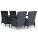 Set mobilier de grădină, 5 piese, gri închis, poliratan - WALTI WALTI