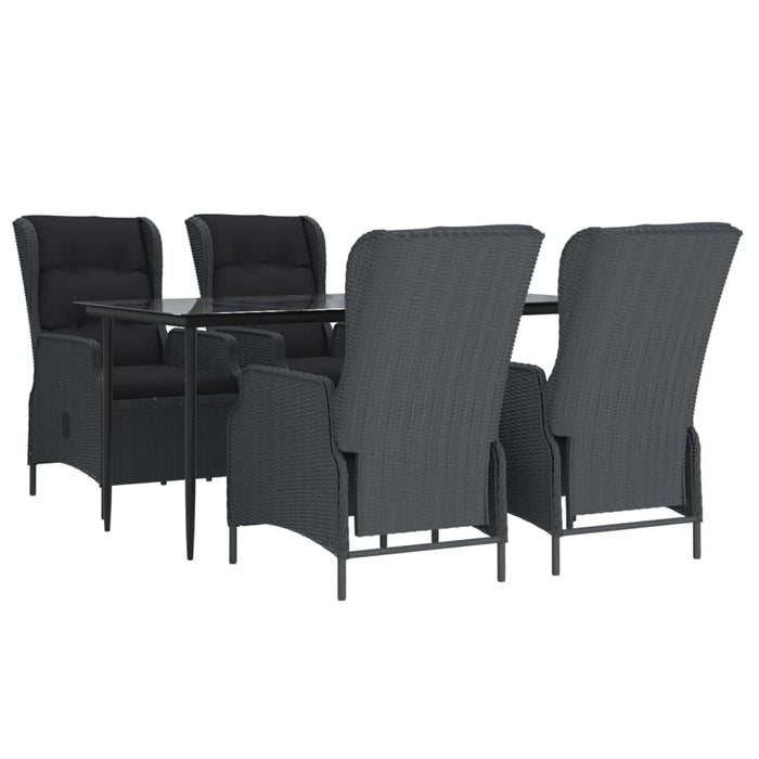 Set mobilier de grădină, 5 piese, gri închis, poliratan - WALTI WALTI