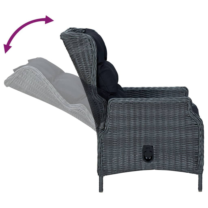 Set mobilier de grădină, 5 piese, gri închis, poliratan - WALTI WALTI