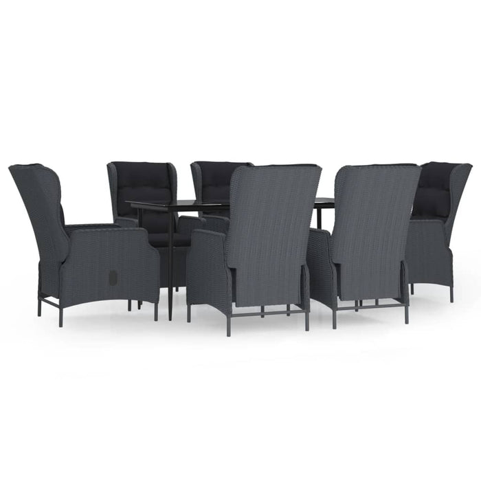 Set mobilier de grădină, 7 piese, gri închis, poliratan - WALTI WALTI
