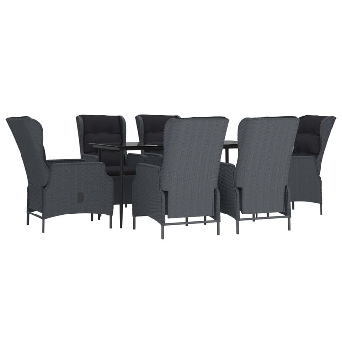Set mobilier de grădină, 7 piese, gri închis, poliratan - WALTI WALTI