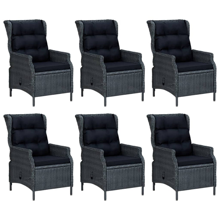 Set mobilier de grădină, 7 piese, gri închis, poliratan - WALTI WALTI