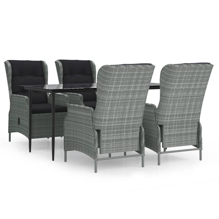 Set mobilier de grădină, 5 piese, gri deschis, poliratan - WALTI WALTI