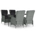 Set mobilier de grădină, 5 piese, gri deschis, poliratan - WALTI WALTI