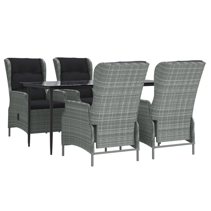 Set mobilier de grădină, 5 piese, gri deschis, poliratan - WALTI WALTI