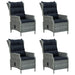 Set mobilier de grădină, 5 piese, gri deschis, poliratan - WALTI WALTI