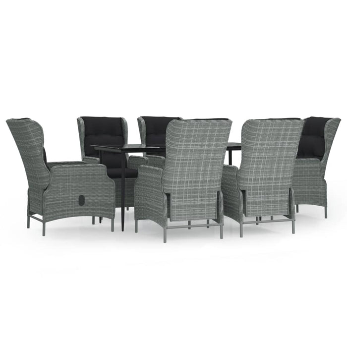 Set mobilier de grădină, 7 piese, gri deschis, poliratan - WALTI WALTI