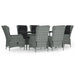Set mobilier de grădină, 7 piese, gri deschis, poliratan - WALTI WALTI