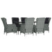 Set mobilier de grădină, 7 piese, gri deschis, poliratan - WALTI WALTI