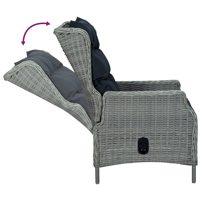 Set mobilier de grădină, 7 piese, gri deschis, poliratan - WALTI WALTI